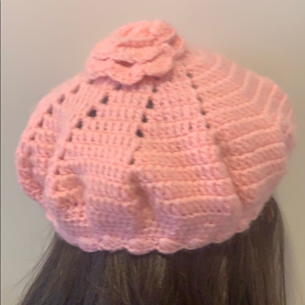Handmade pink flower hat